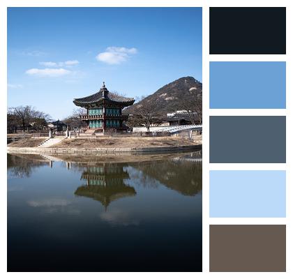 South Korea Lake Traditional Architecture Image